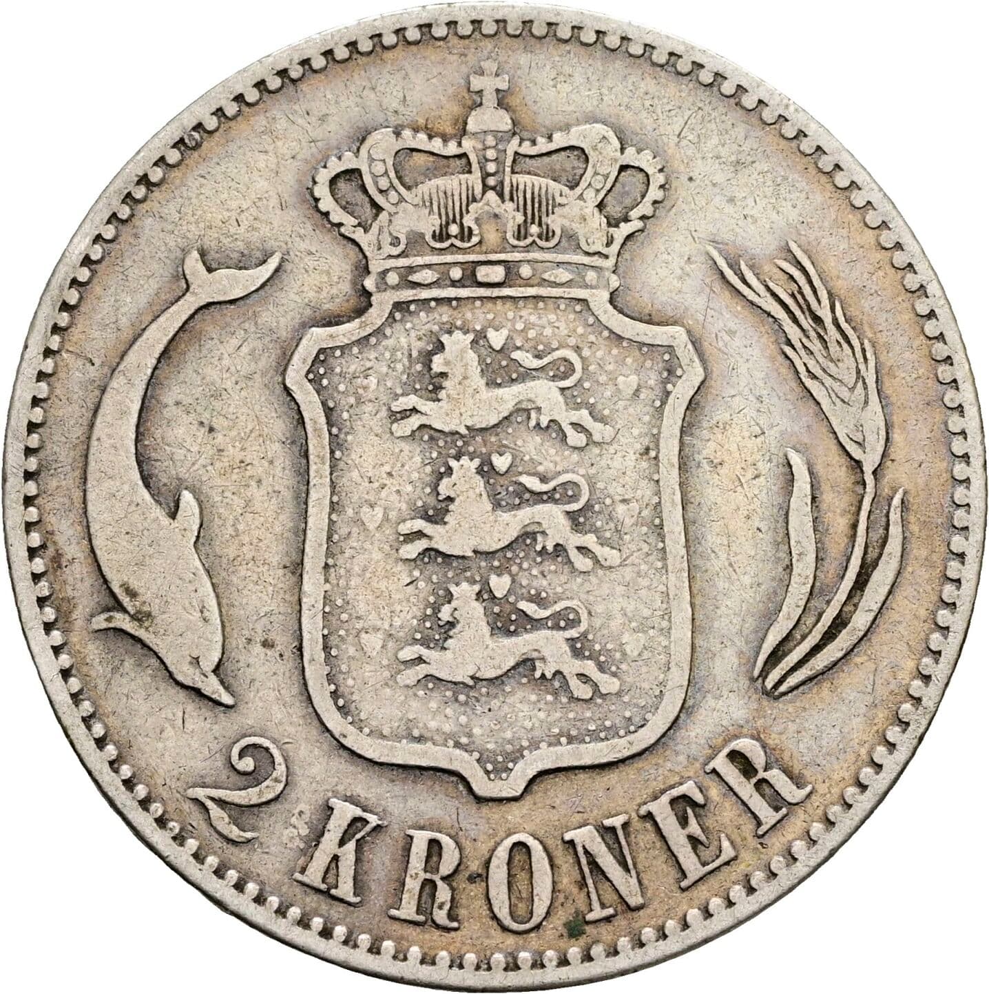 2 Kroner Christian IX. 1863-1906 1876 – Rückseite