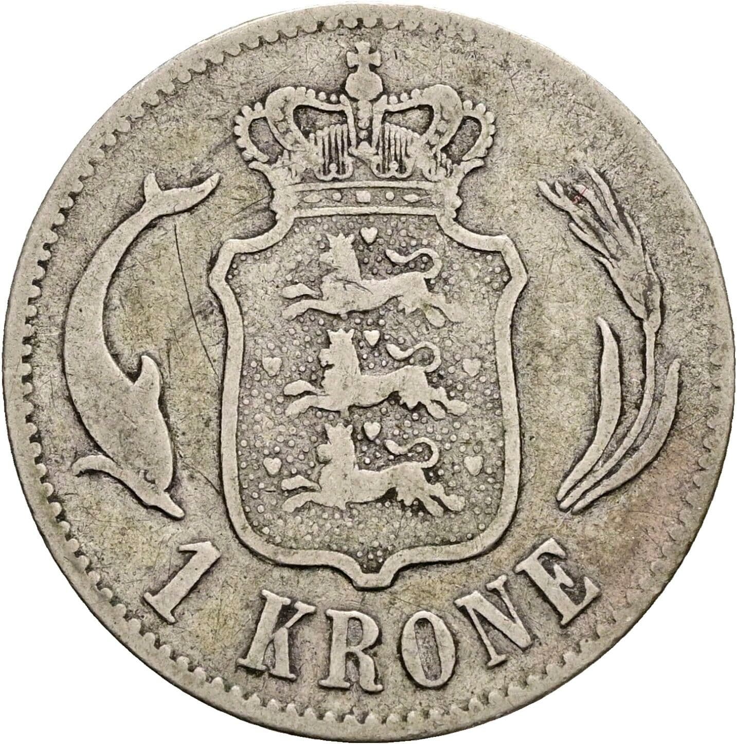 1 Krone Christian IX. 1863-1906 1875 – Rückseite