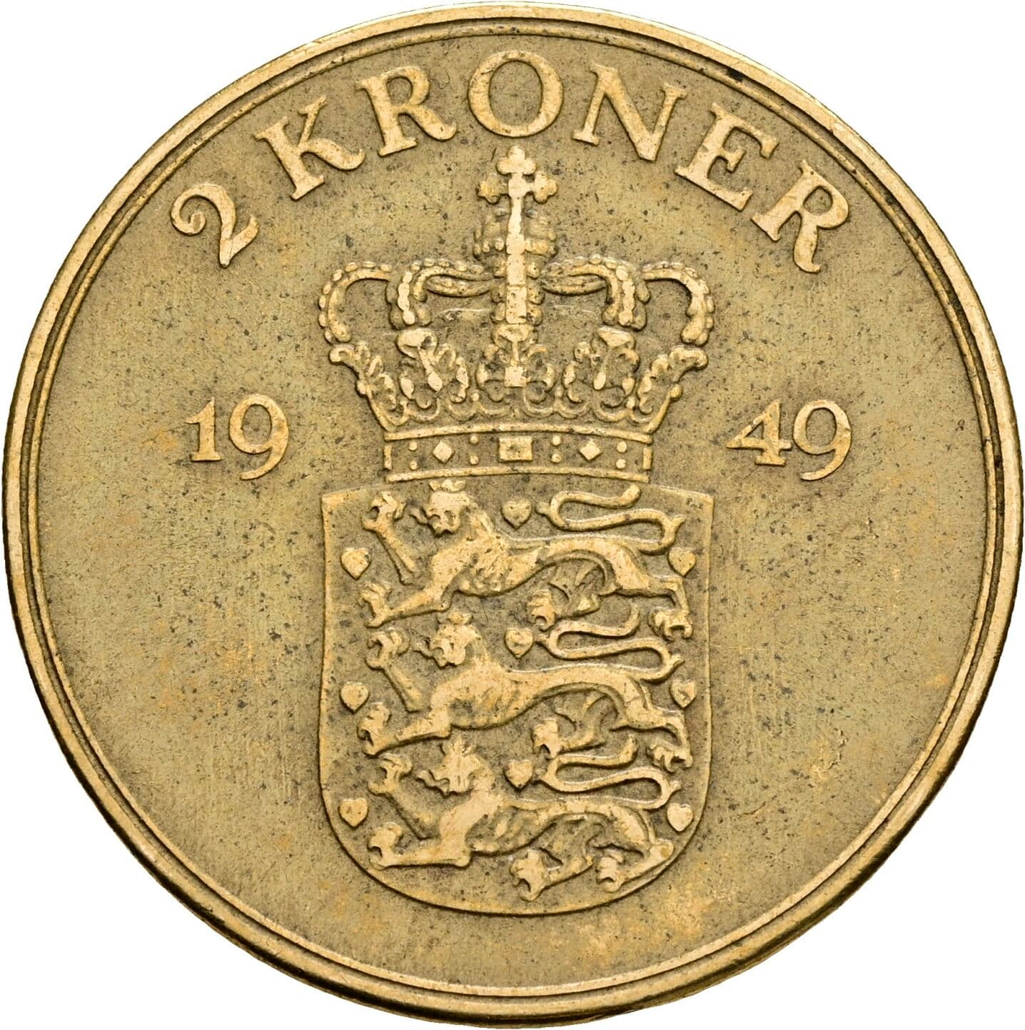 2 Kroner Frederik IX. 1947-1972 1949 – Rückseite