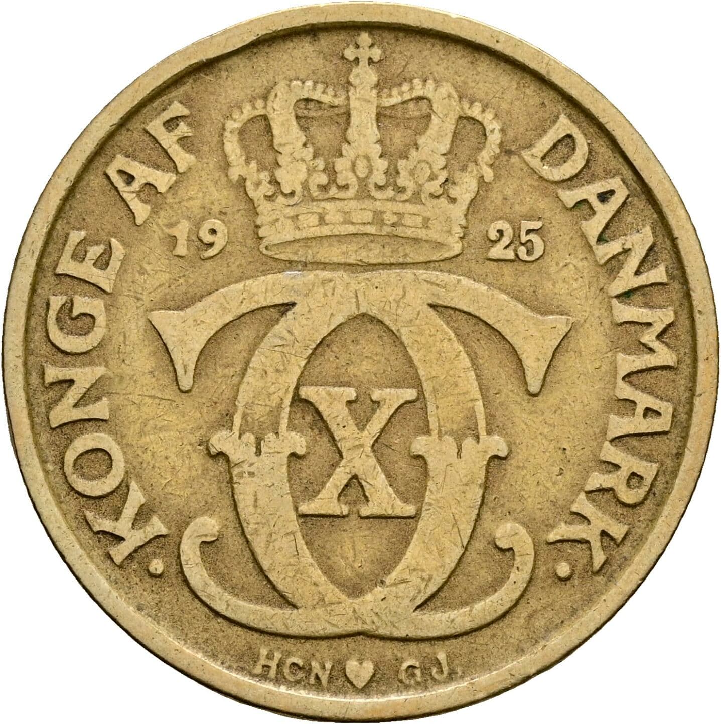 1 Krone Christian X. 1912-1947 1925 – Vorderseite