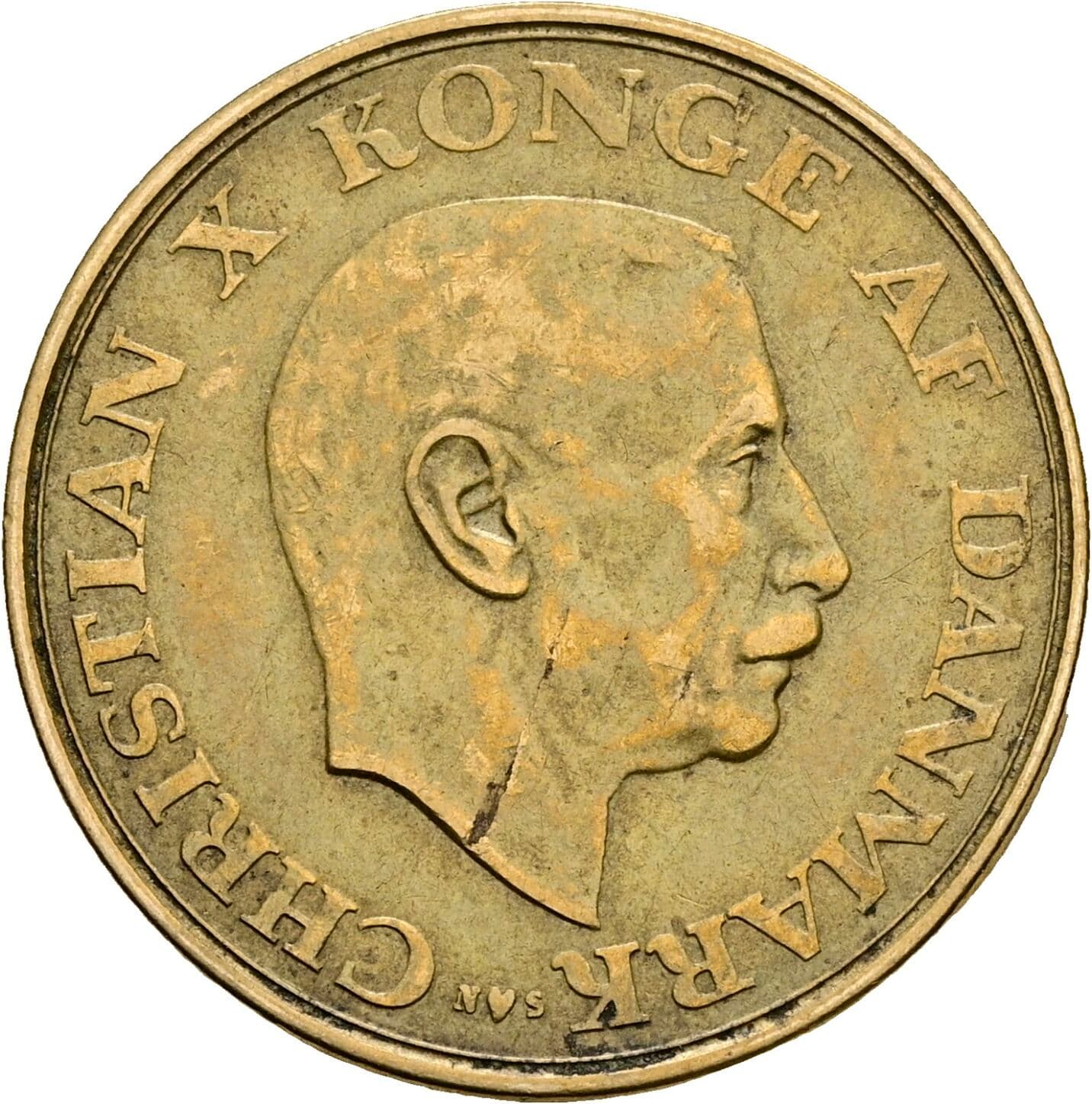 1 Krone Christian X. 1912-1947 1945 – Vorderseite