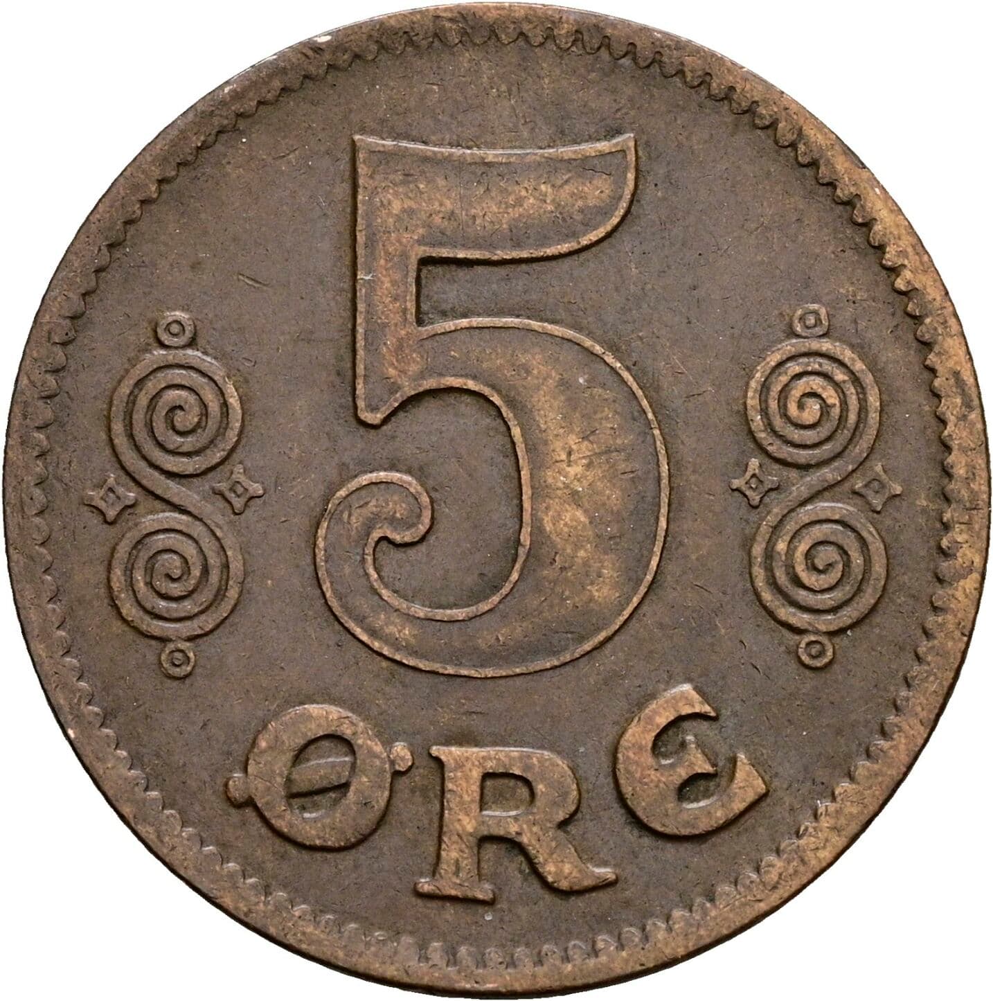 5 Öre Christian X. 1912-1947 1920 – Vorderseite
