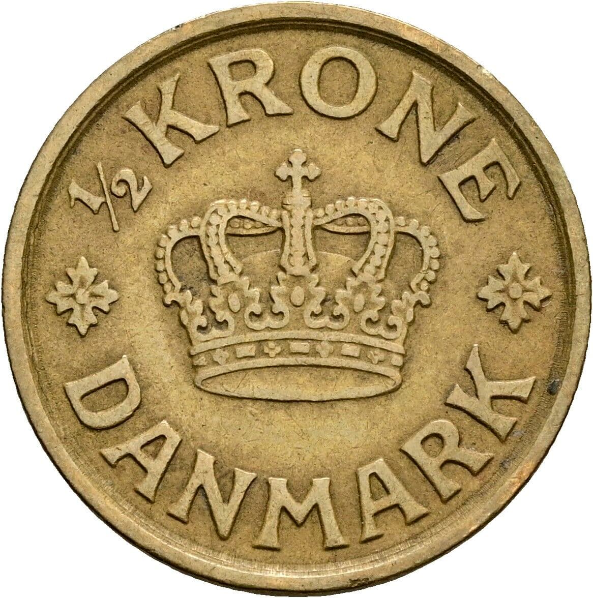 1/2 Krone Christian X. 1912-1947 1926 – Vorderseite
