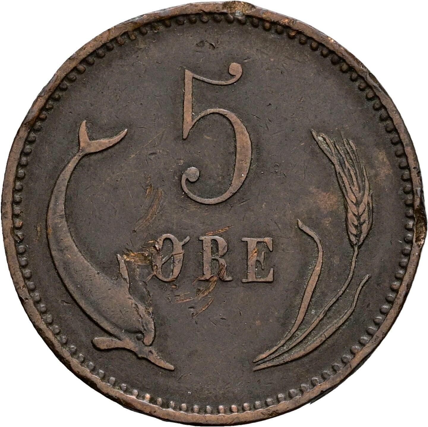 5 Öre Christian IX. 1863-1906 1882 – Vorderseite