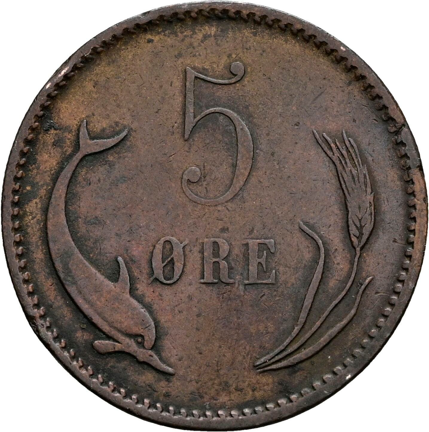 5 Öre Christian IX. 1863-1906 1891 – Vorderseite