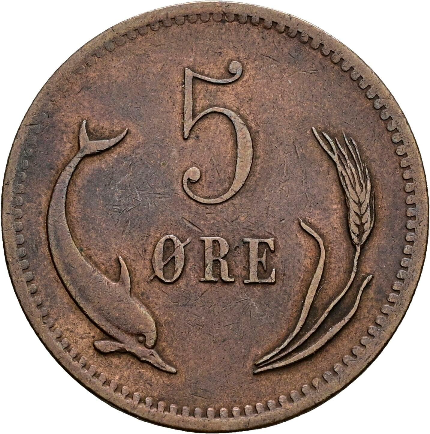 5 Öre Christian IX. 1863-1906 1874 – Vorderseite