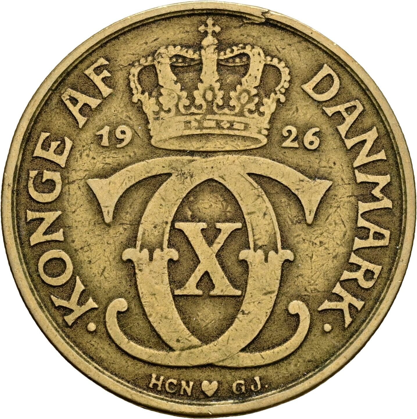 2 Kroner Christian X. 1912-1947 1926 – Rückseite