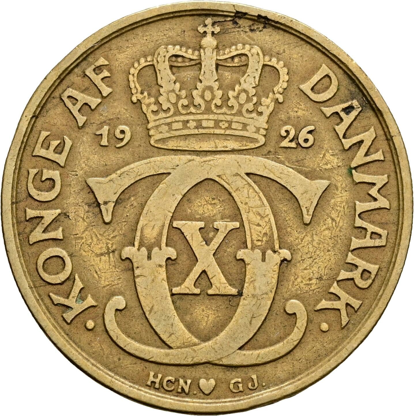 2 Kroner Christian X. 1912-1947 1926 – Rückseite