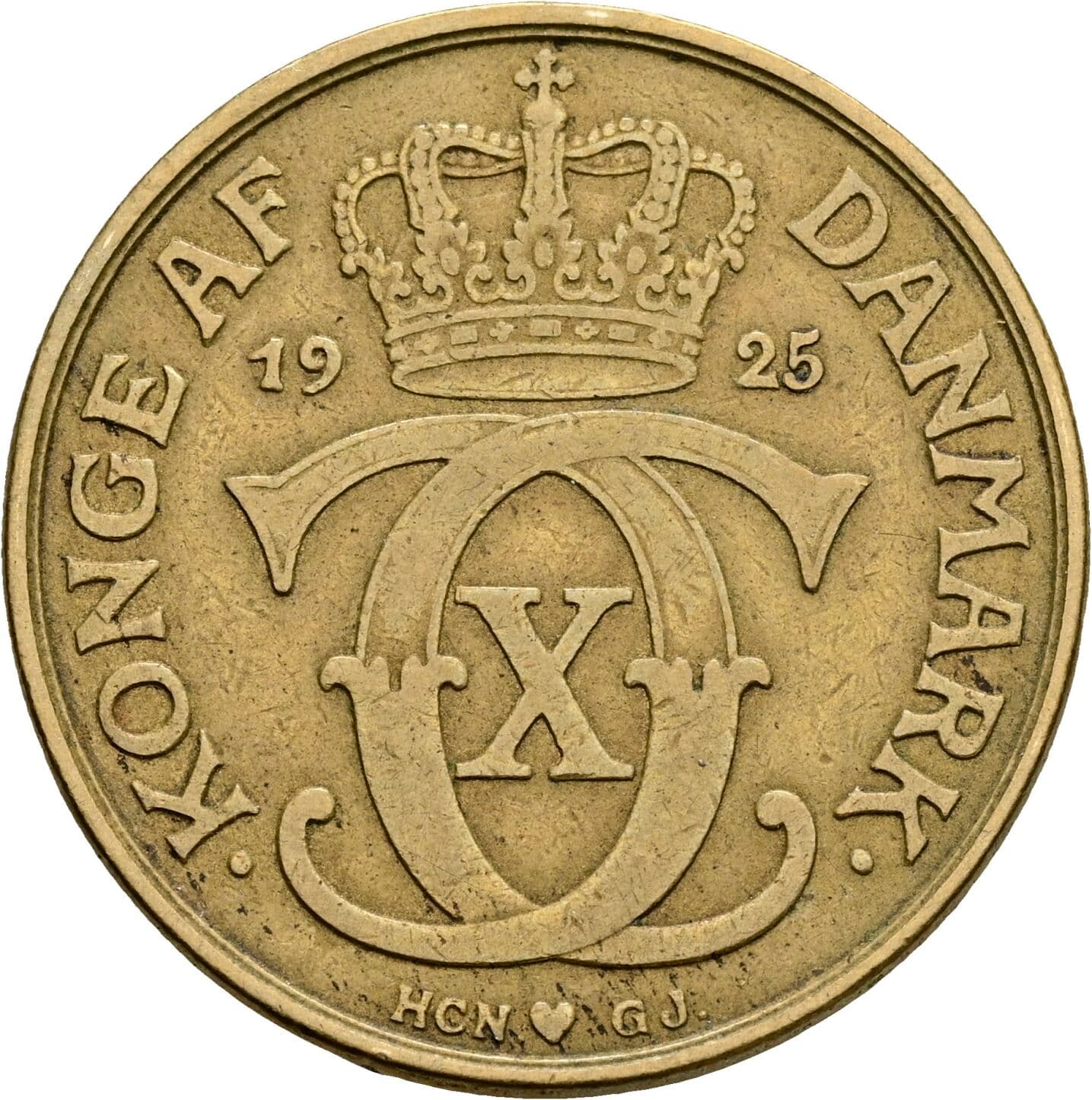 2 Kroner Christian X. 1912-1947 1925 – Rückseite