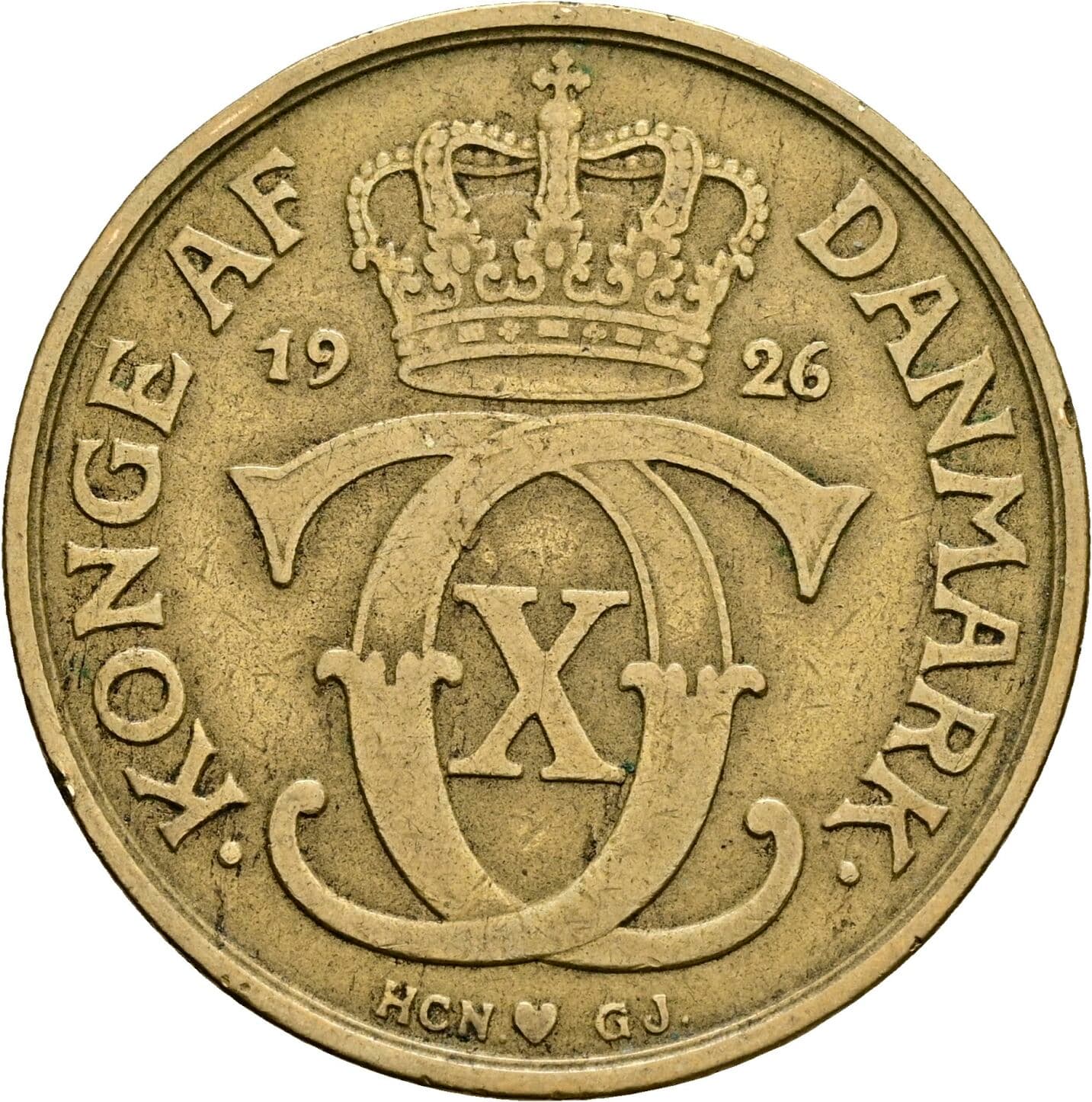 2 Kroner Christian X. 1912-1947 1926 – Rückseite