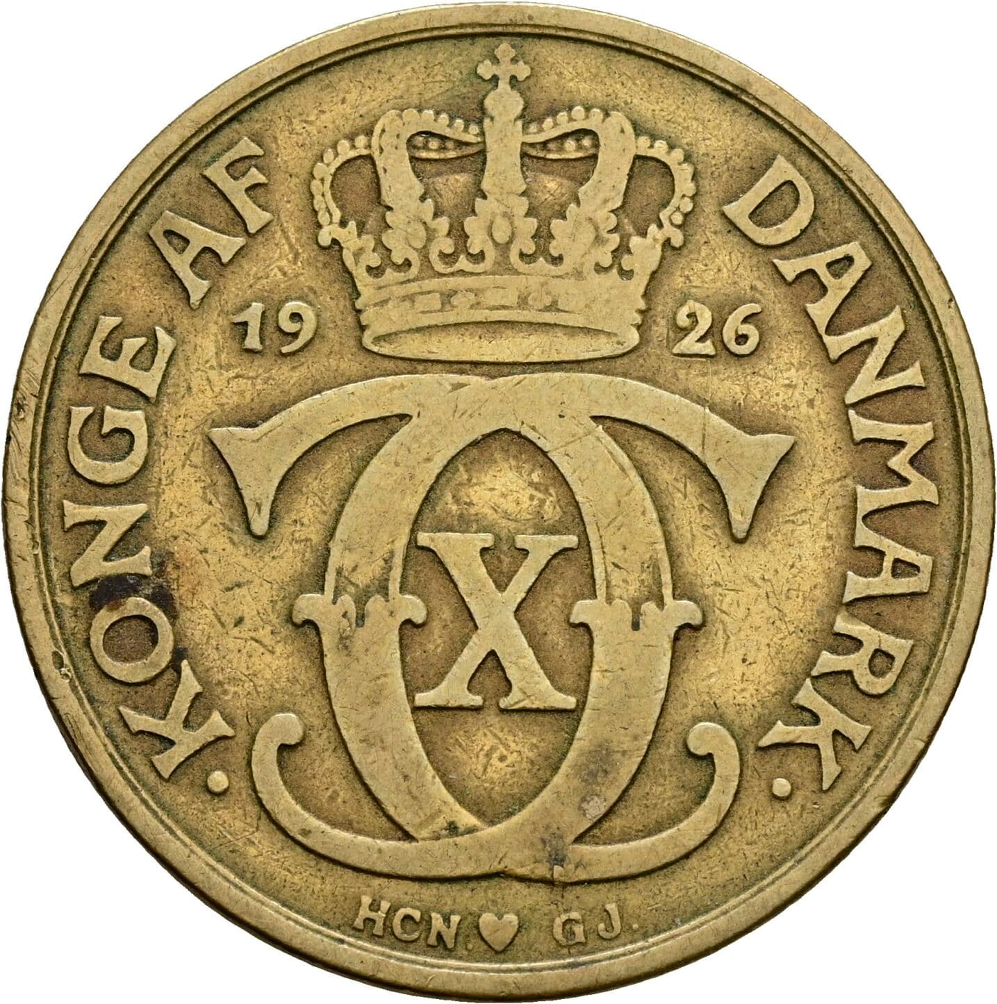 2 Kroner Christian X. 1912-1947 1926 – Rückseite