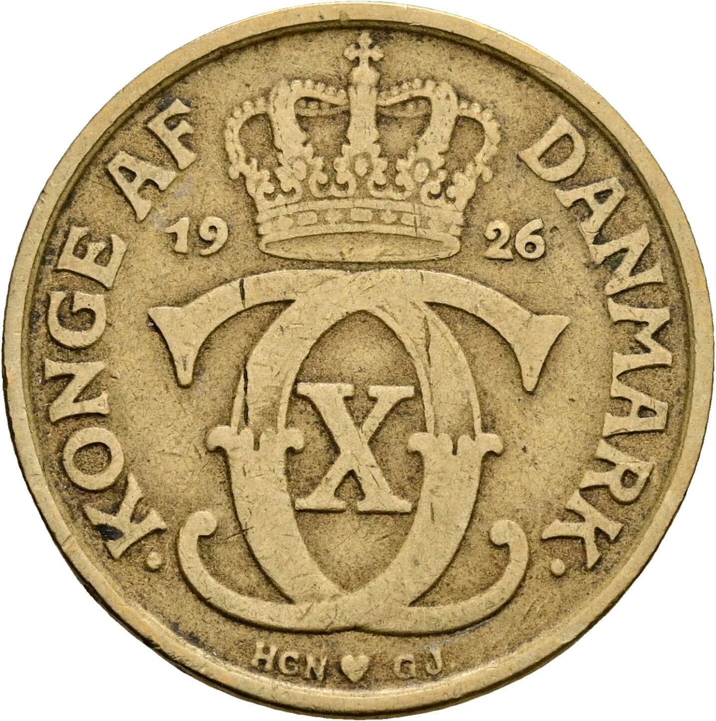 1 Krone Christian X. 1912-1947 1926 – Rückseite
