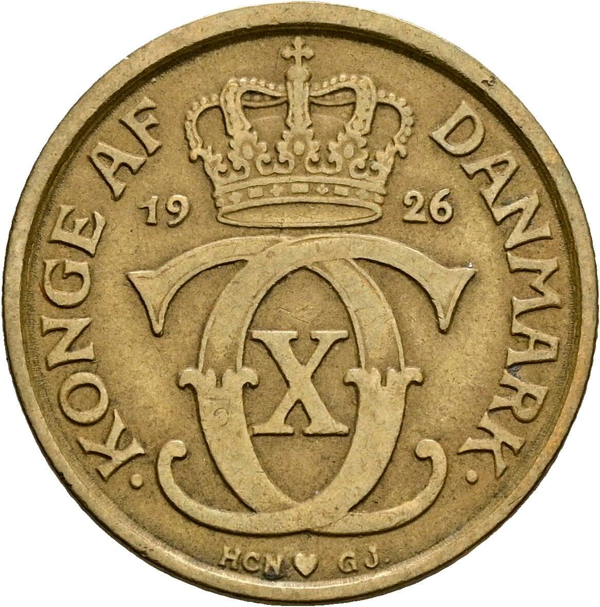 1/2 Krone Christian X. 1912-1947 1926 – Rückseite