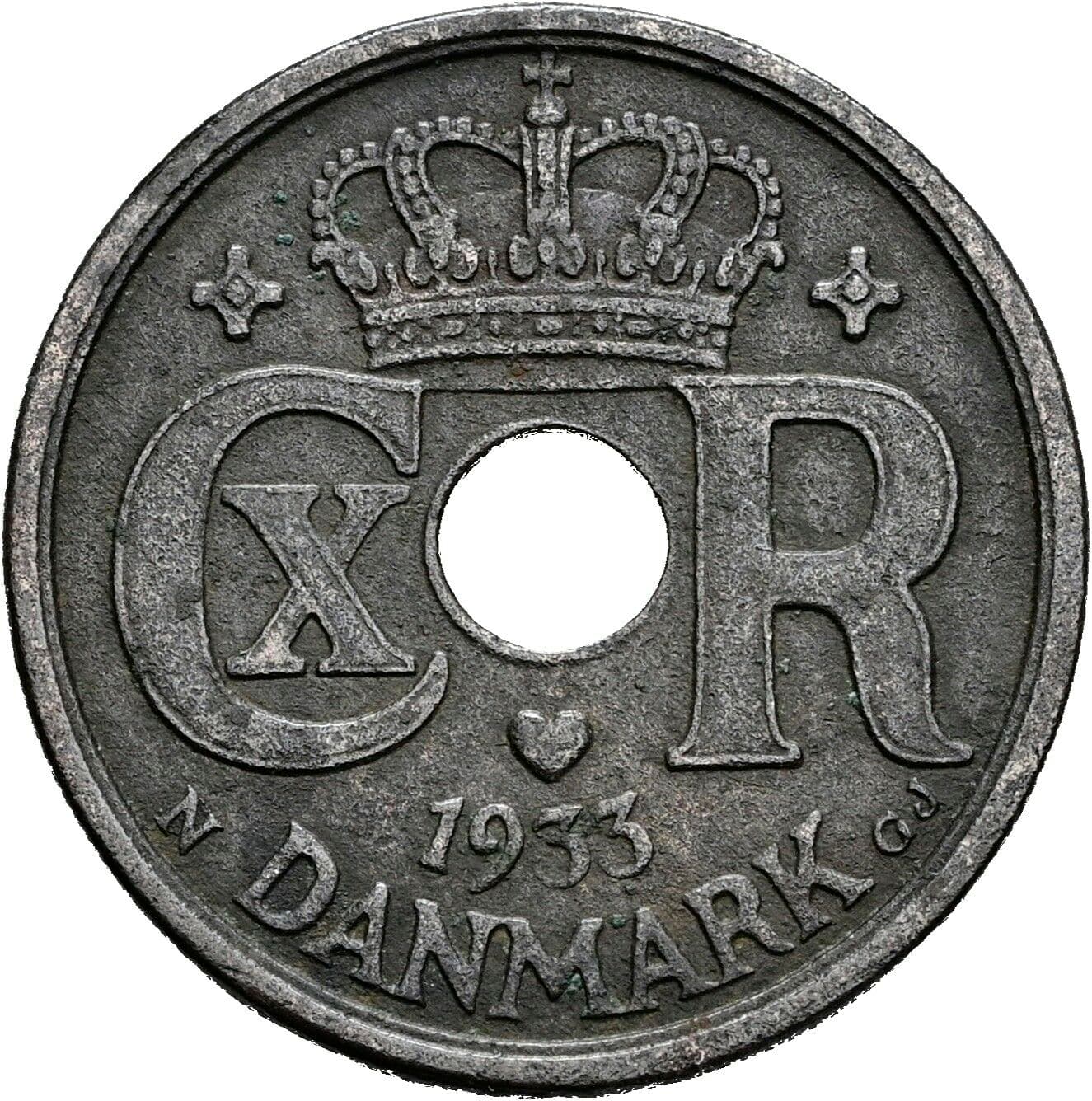 25 Öre Christian X. 1912-1947 1933 – Rückseite