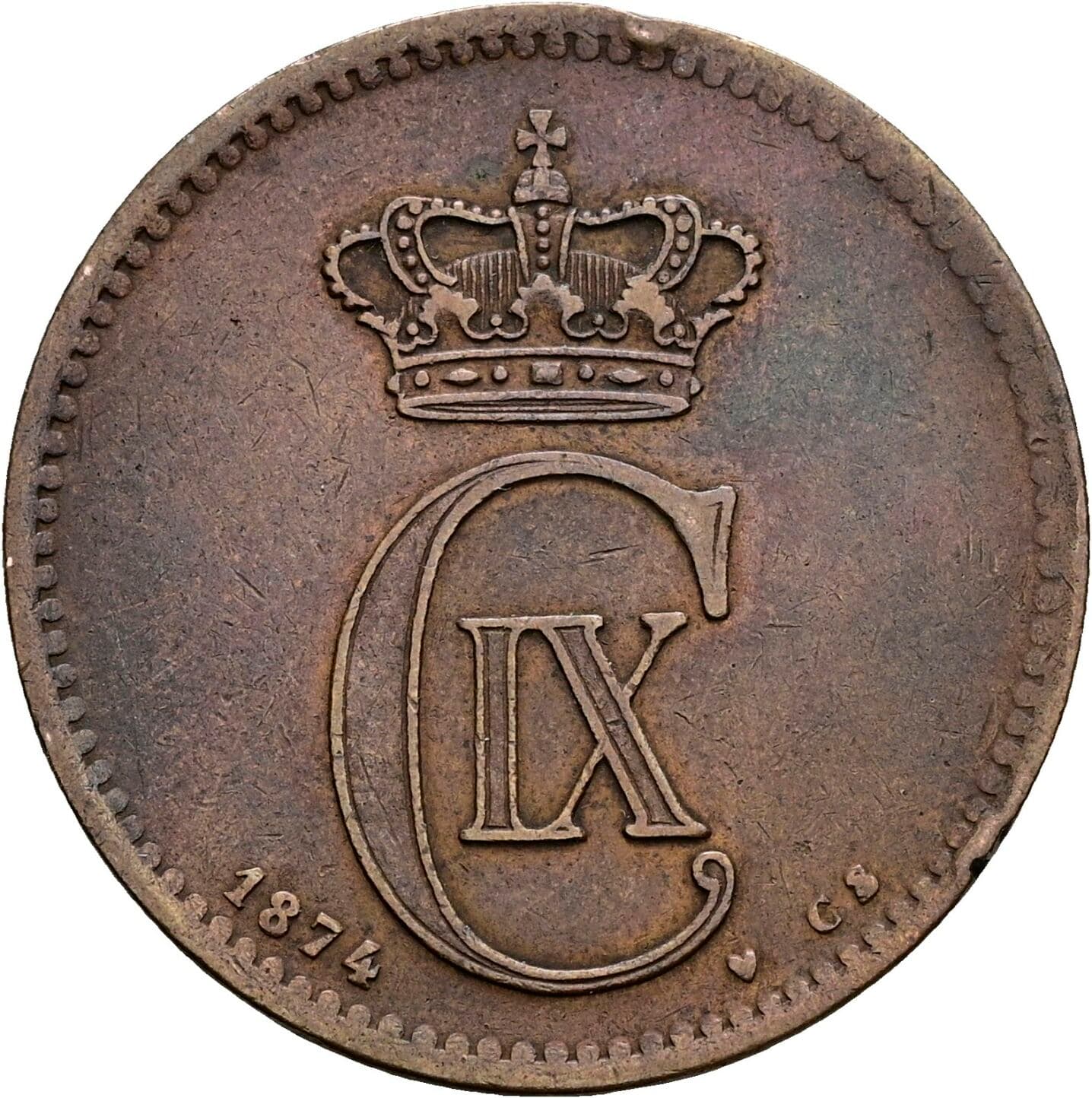 5 Öre Christian IX. 1863-1906 1874 – Rückseite