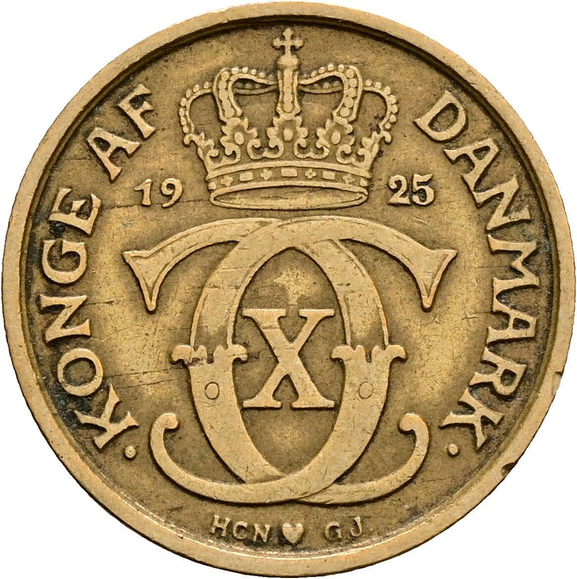 1/2 Krone Christian X. 1912-1947 1925 – Rückseite
