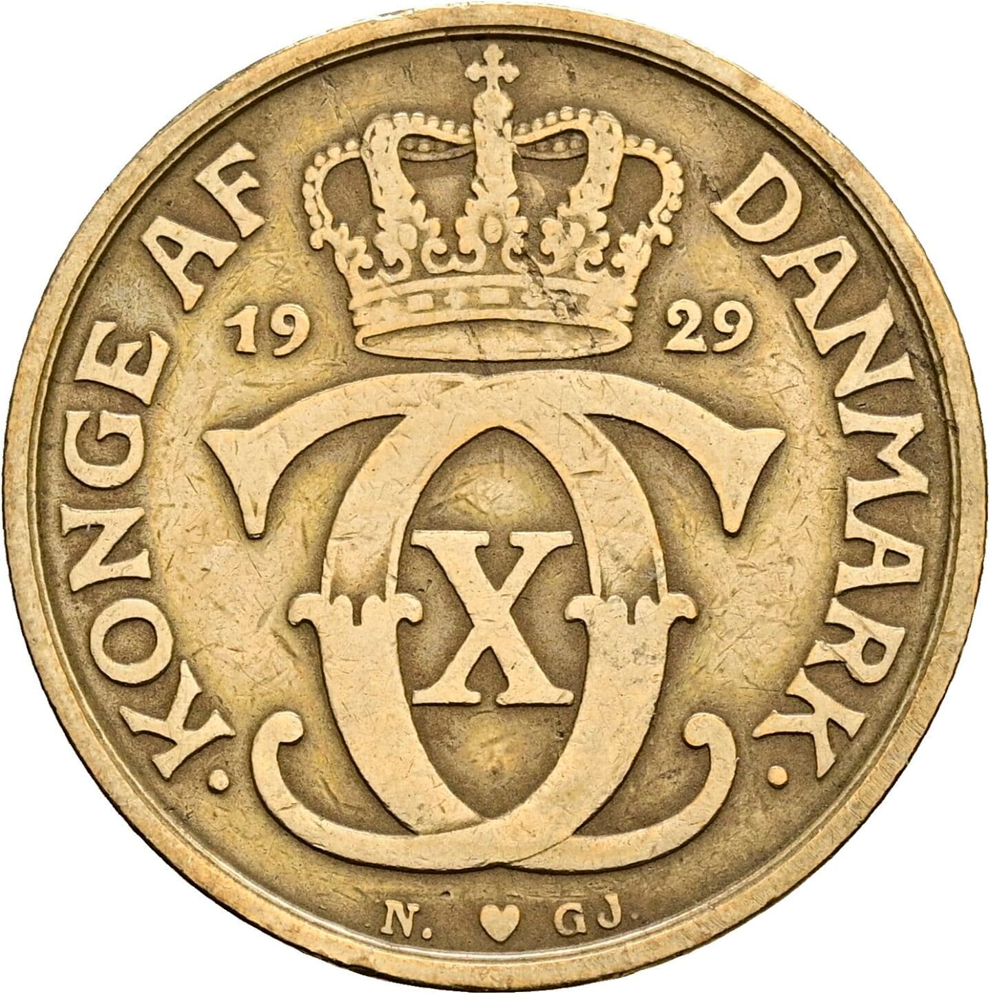 1 Krone Christian X. 1912-1947 1929 – Rückseite