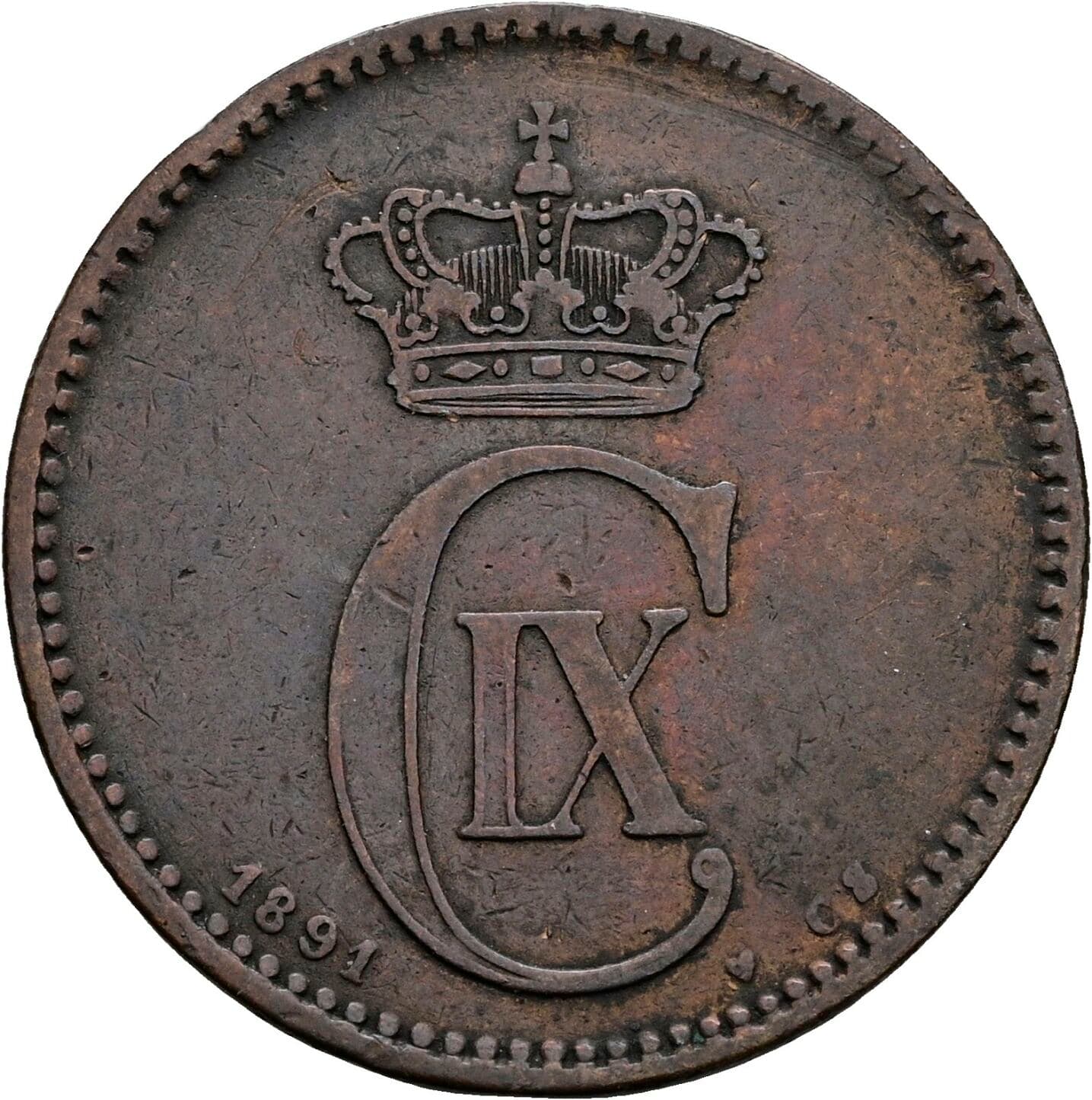 5 Öre Christian IX. 1863-1906 1891 – Rückseite