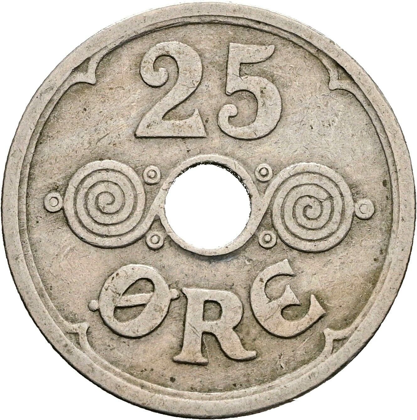 25 Öre Christian X. 1912-1947 1936 – Vorderseite