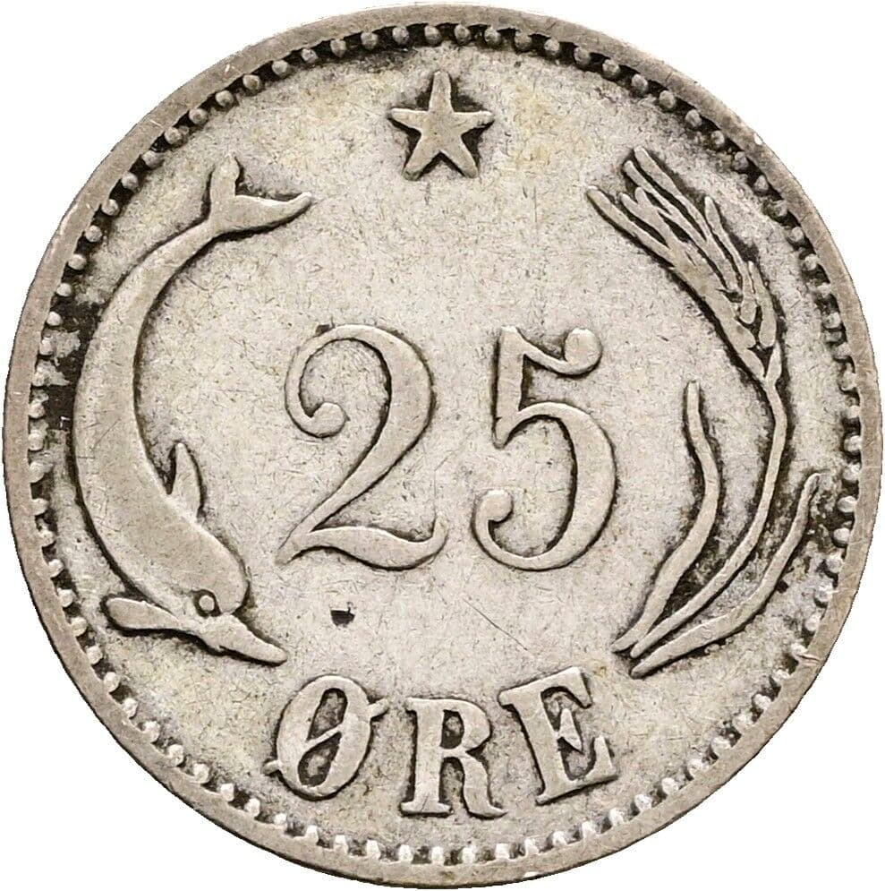 25 Öre Christian IX. 1863-1906 1900 – Rückseite