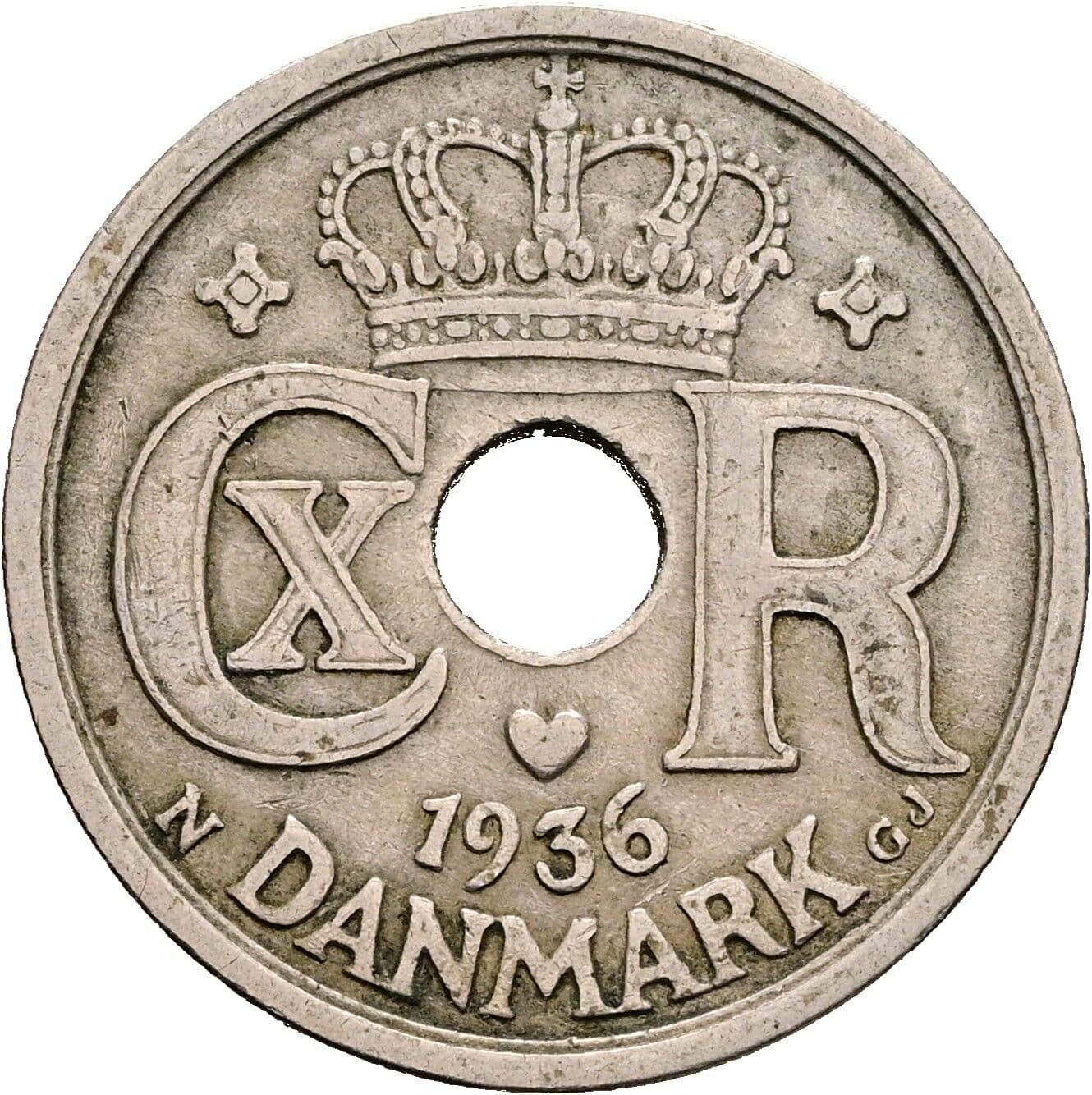 25 Öre Christian X. 1912-1947 1936 – Rückseite