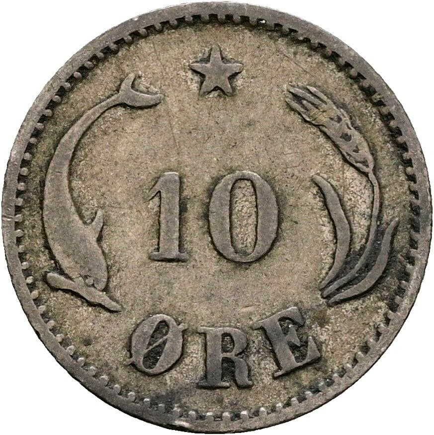 10 Öre Christian IX. 1863-1906 1891 – Rückseite