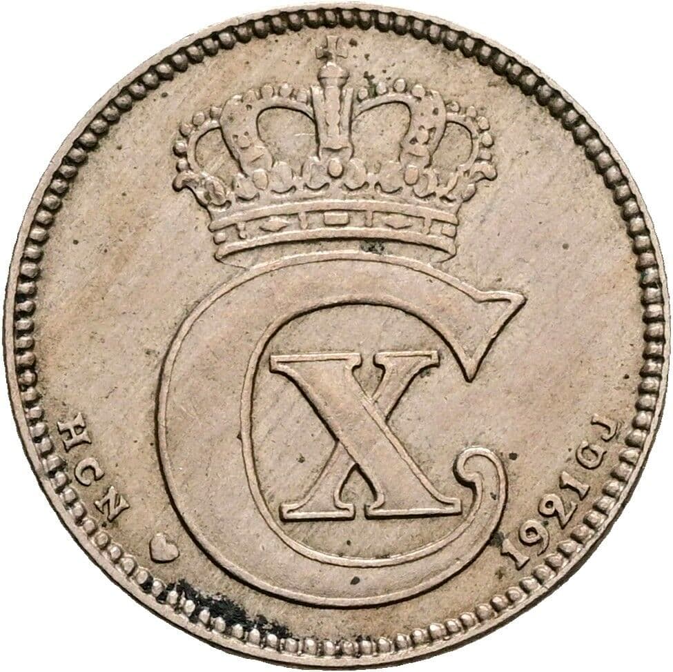 25 Öre Christian X. 1912-1947 1921 – Rückseite