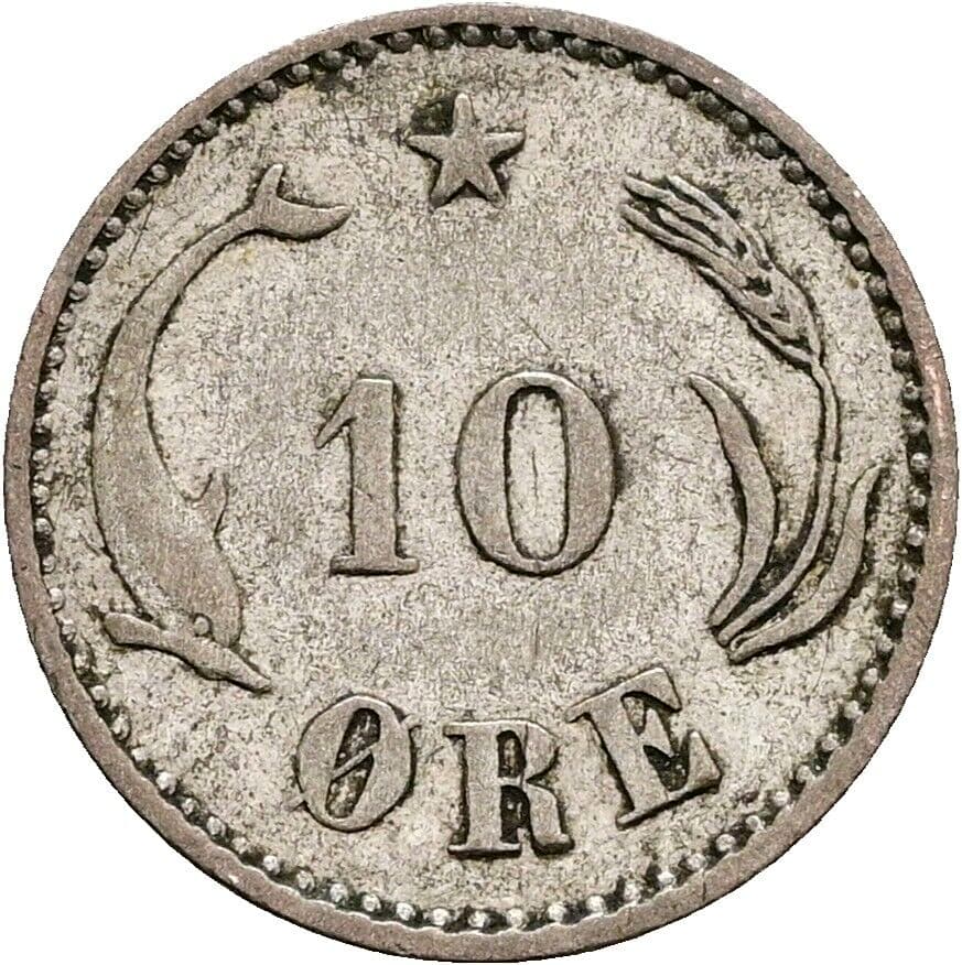 10 Öre Christian IX. 1863-1906 1899 – Rückseite