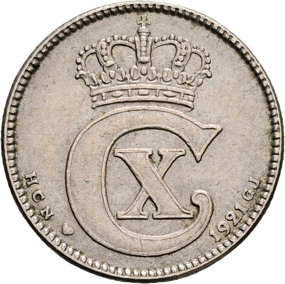 25 Öre Christian X. 1912-1947 1921 – Rückseite