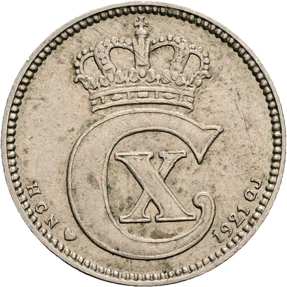 25 Öre Christian X. 1912-1947 1921 – Rückseite