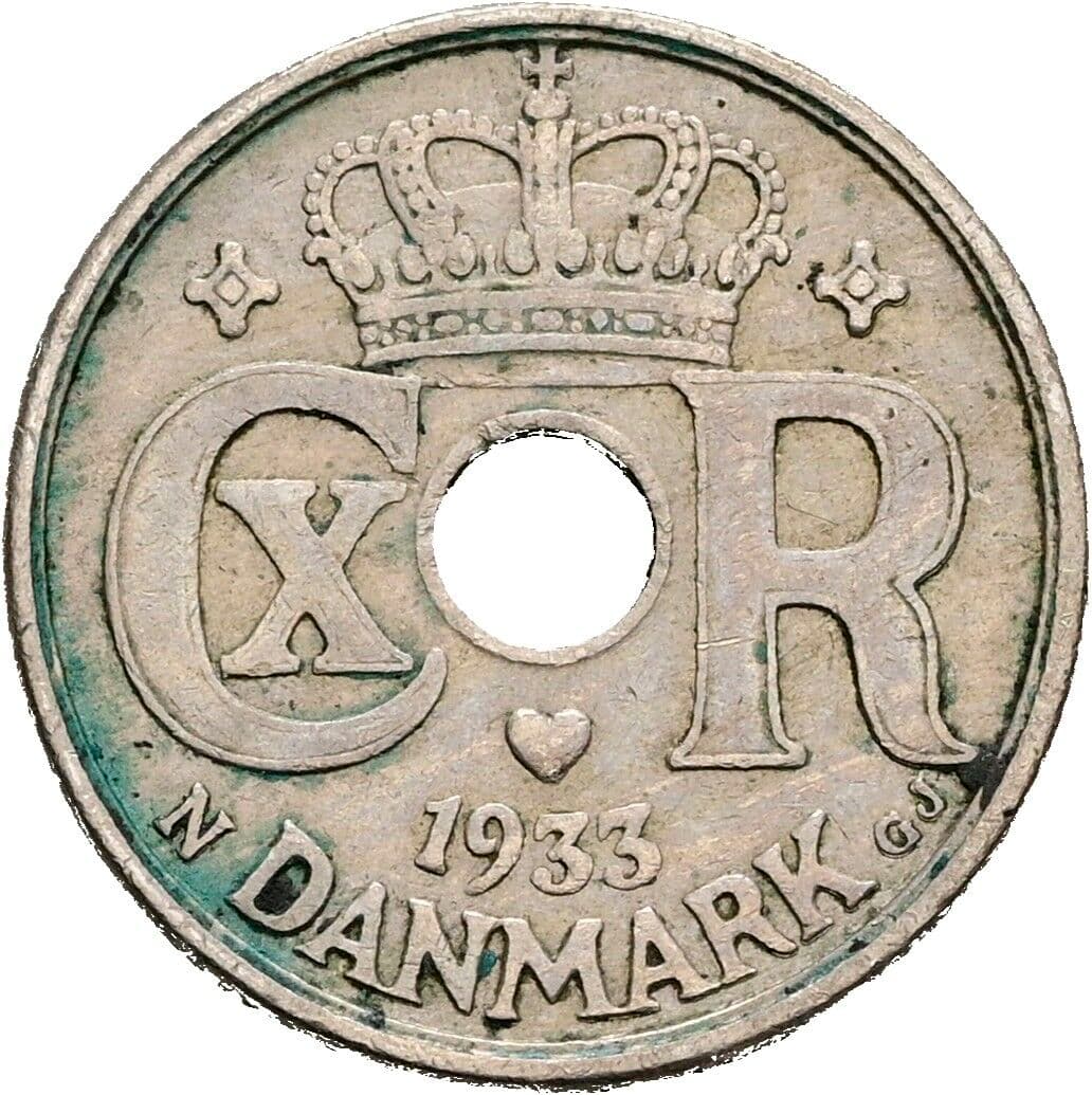 10 Öre Christian X. 1912-1947 1933 – Rückseite