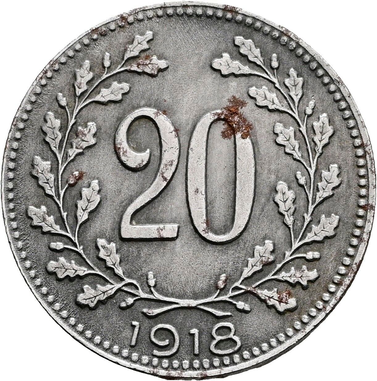 20 Heller Karl I. (1916-1918) 1918 – Vorderseite