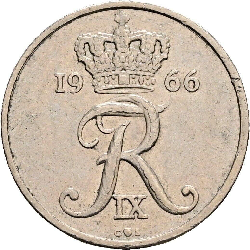 10 Öre Friedrich IX. (1947-1972) 1966 – Rückseite