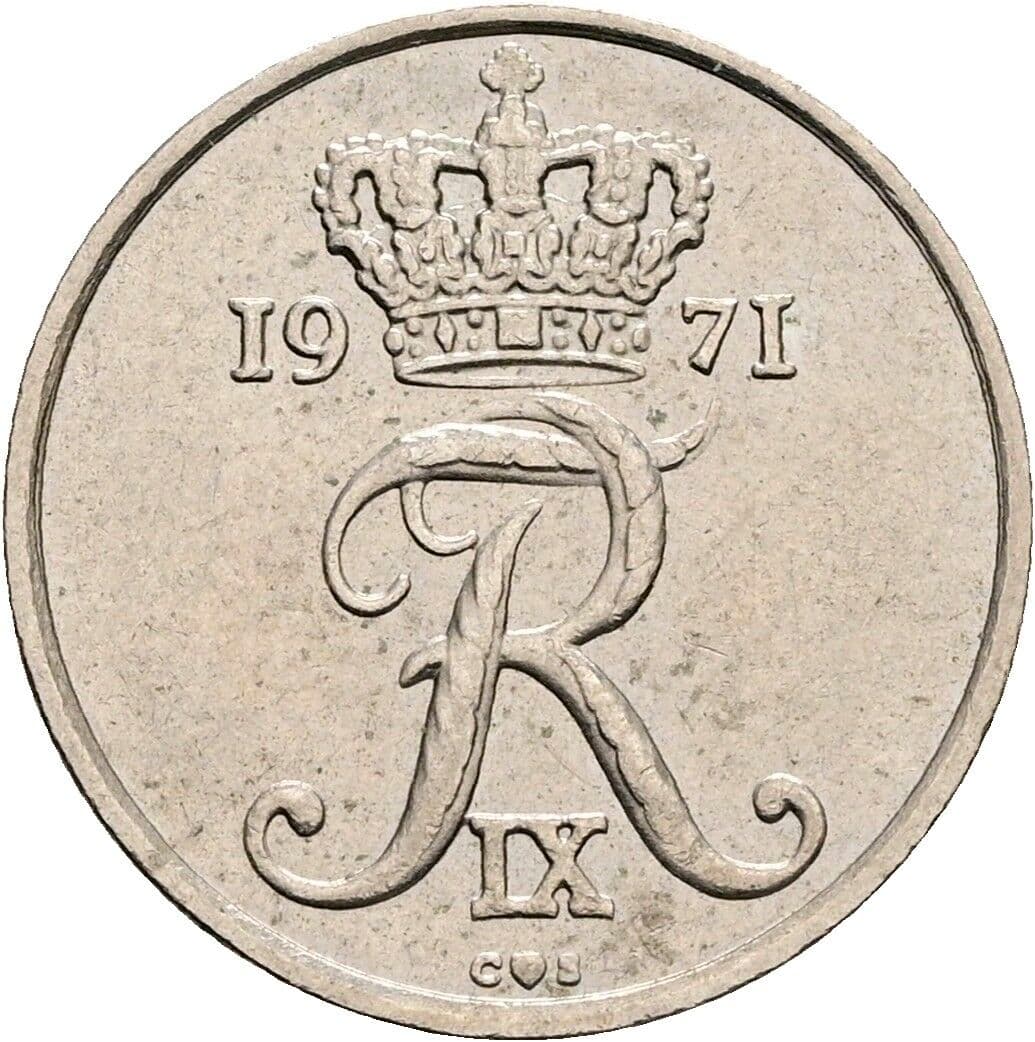 10 Öre Friedrich IX. (1947-1972) 1971 – Rückseite