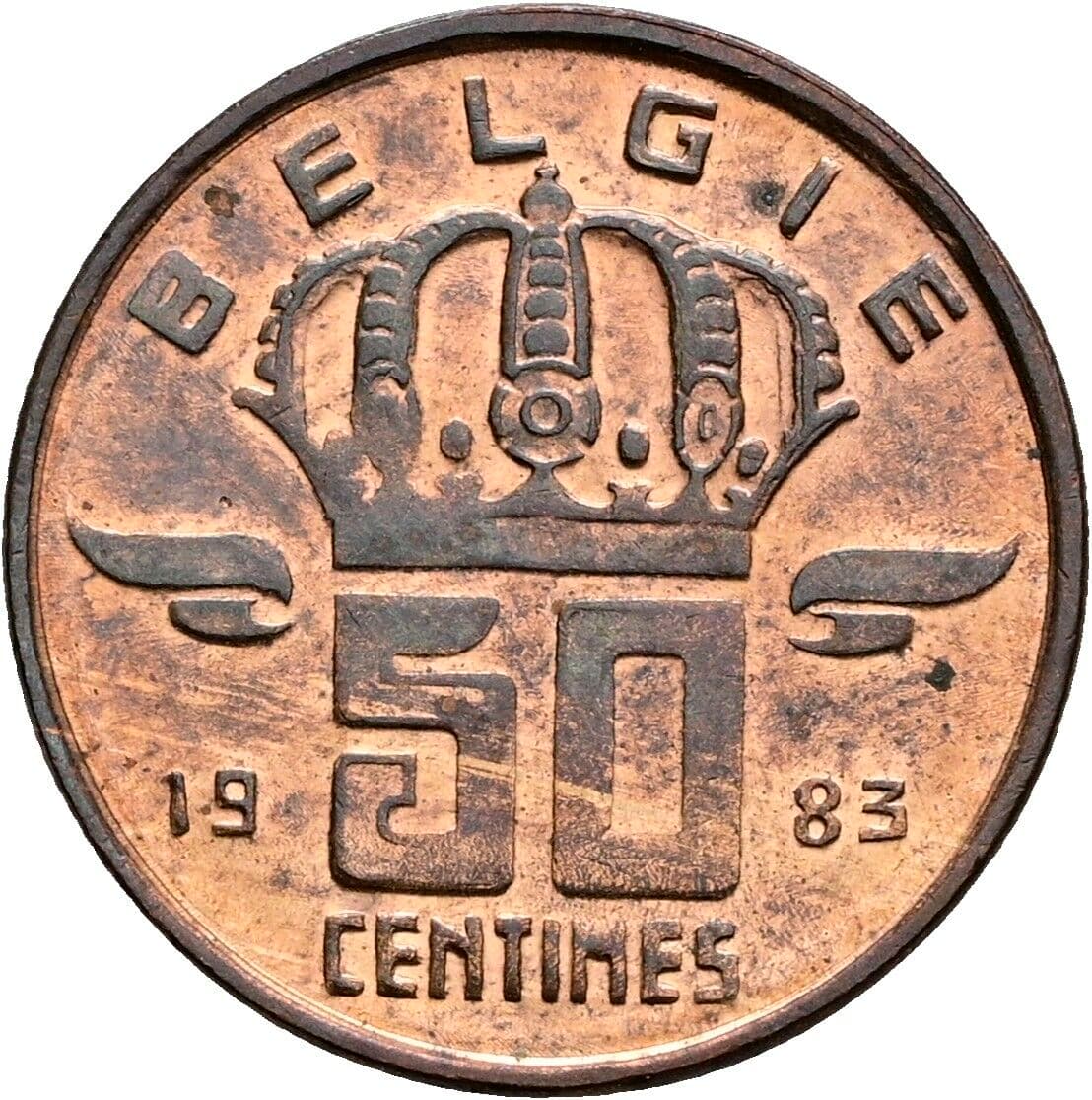 50 Centimes Badouin I (1951-1993) 1983 – Rückseite
