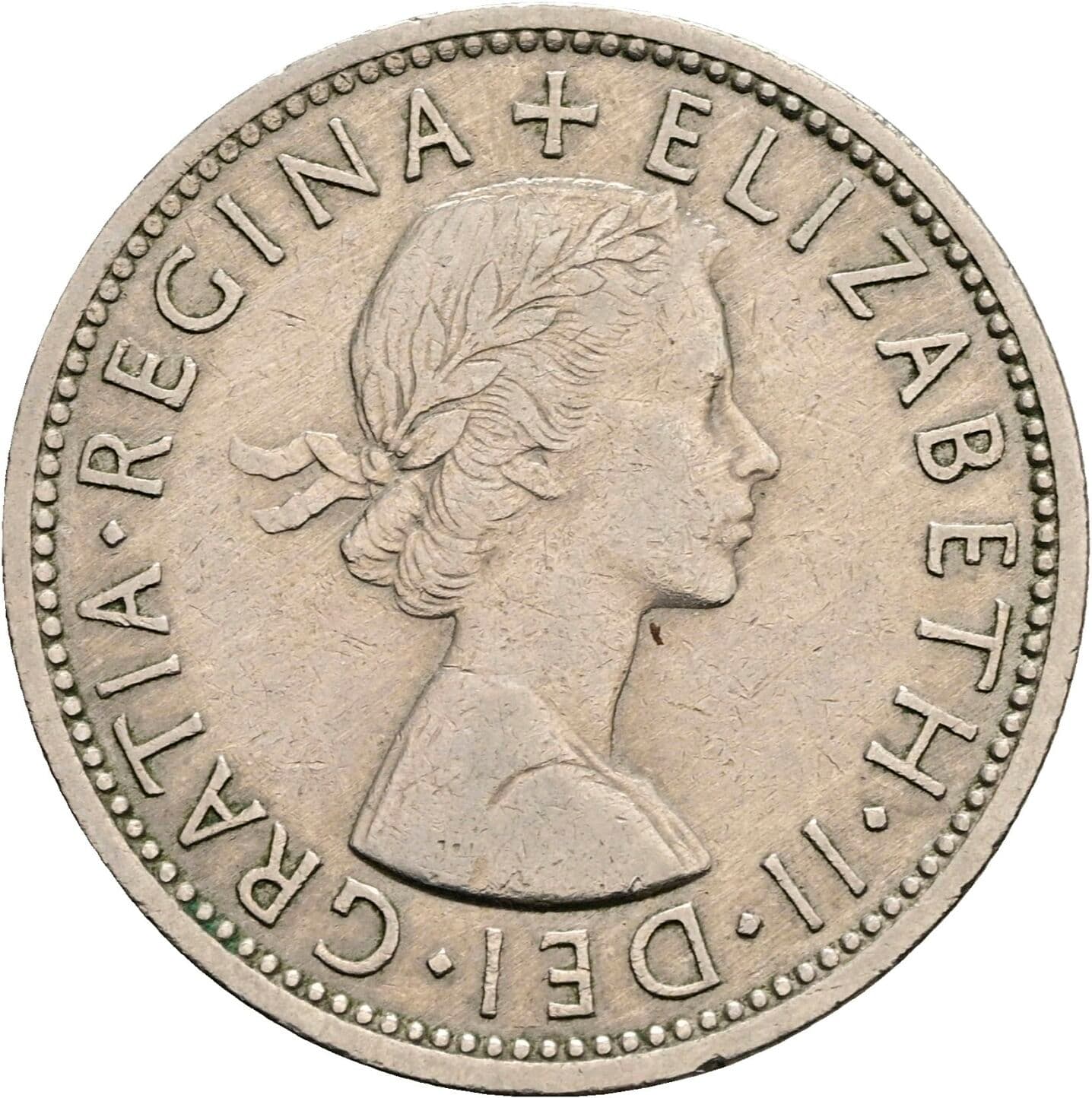 2 Shillings Elisabeth II. 1952-2022 1966 – Vorderseite