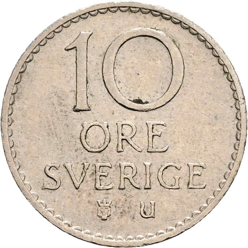 10 Öre Gustav VI. Adolf (1950-1973) 1968 – Vorderseite