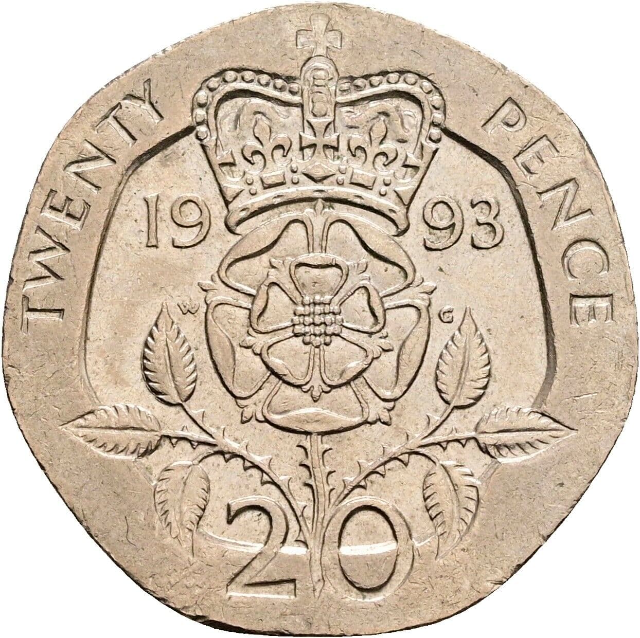 20 Pence Elisabeth II. 1952-2022 1993 – Rückseite