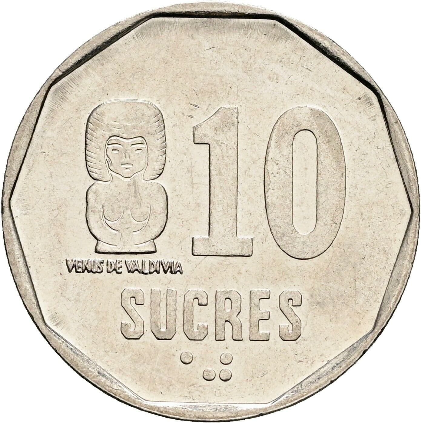 10 Sucres 1988 – Vorderseite