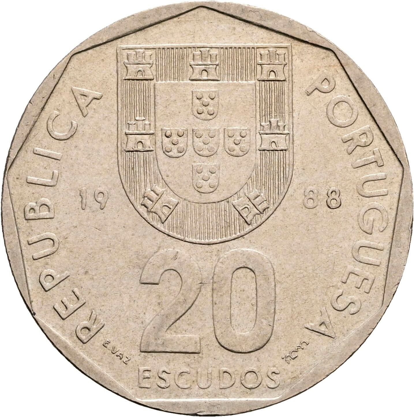 20 Escudos 1988 – Vorderseite