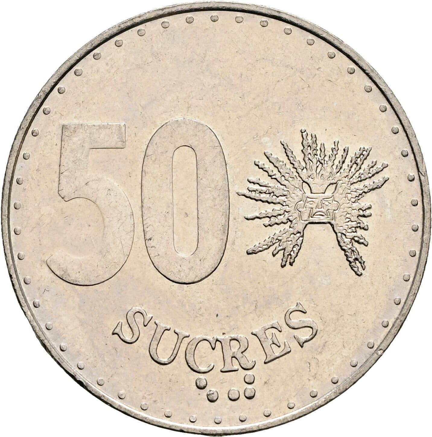 50 Sucres 1988 – Vorderseite