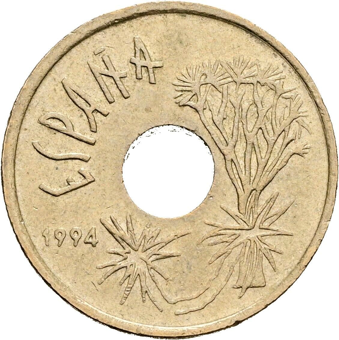 25 Pesetas Juan Carlos (1975-2014) 1994 – Rückseite