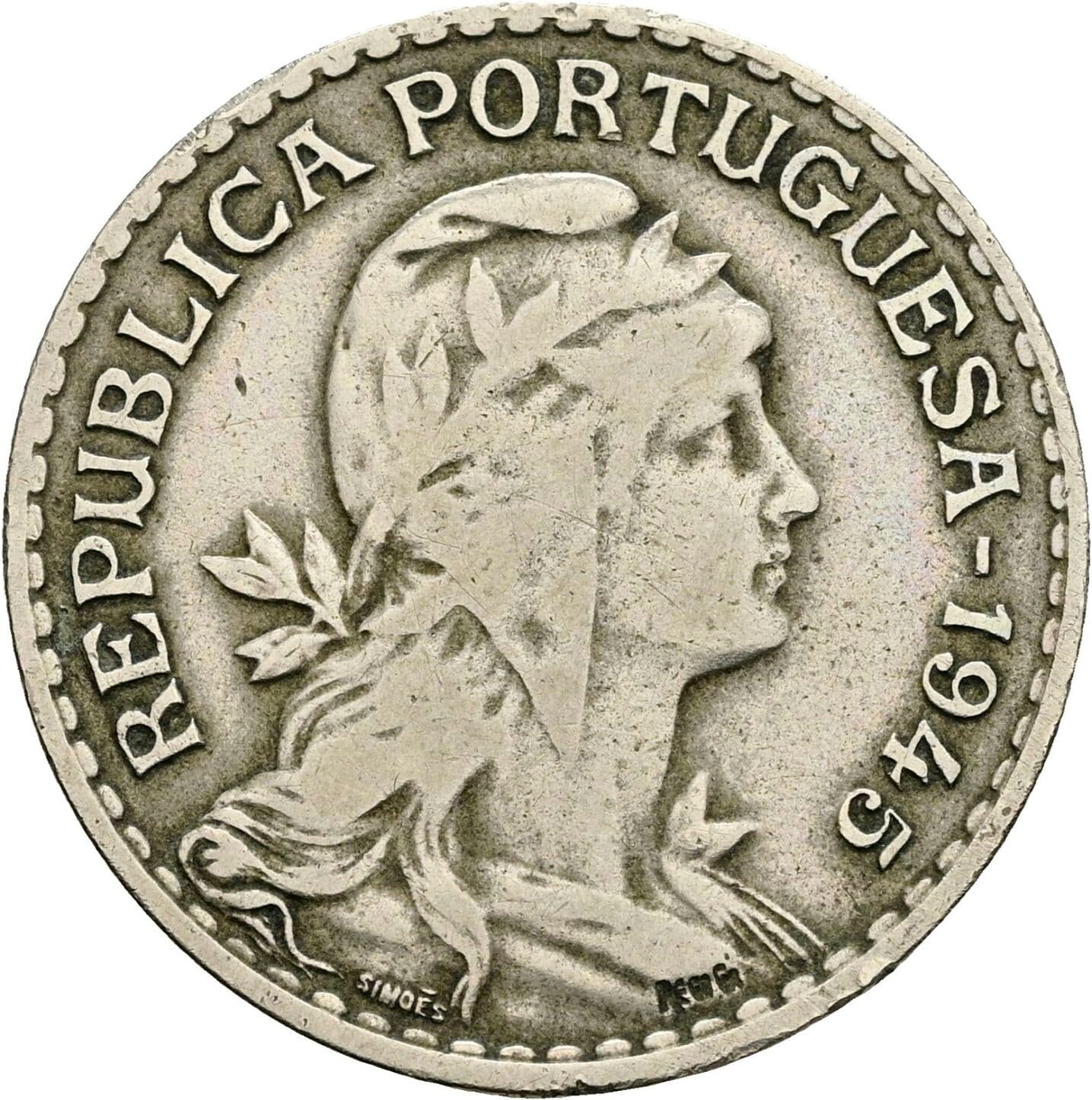 1 Escudo 1945 – Vorderseite