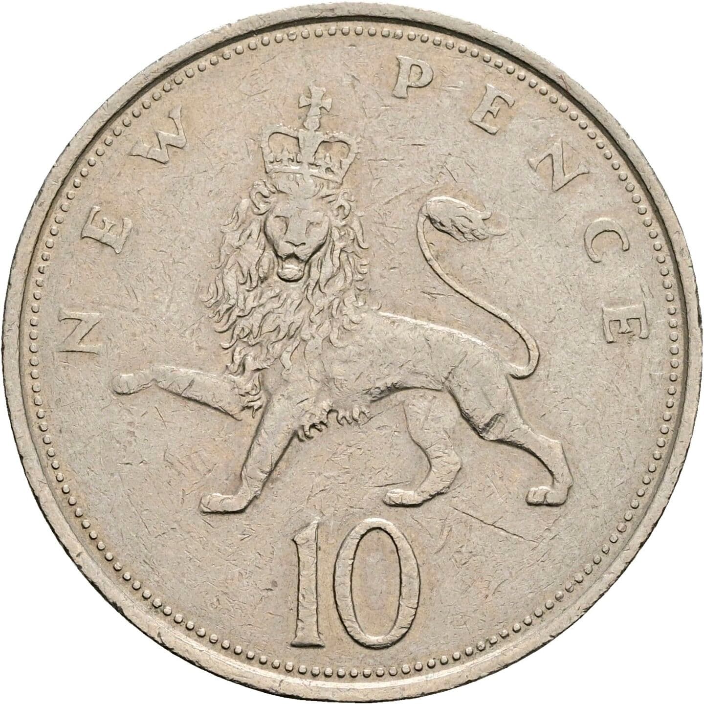 10 New Pence Elisabeth II. 1952-2022 1974 – Rückseite