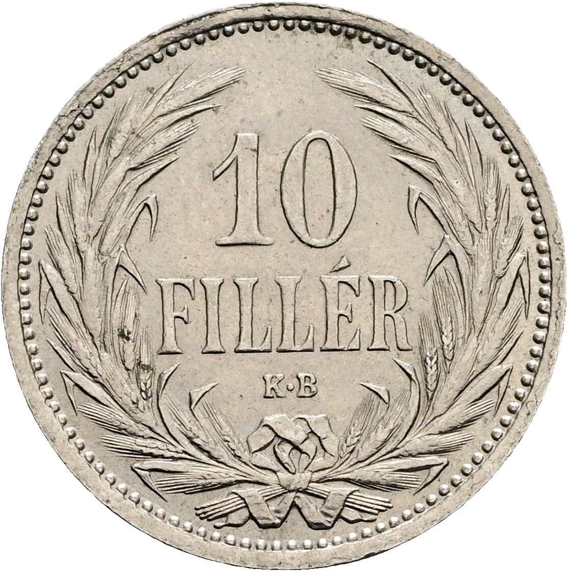 10 Filler Franz Joseph I. 1848-1916 1908 KB, Kremnitz – Vorderseite