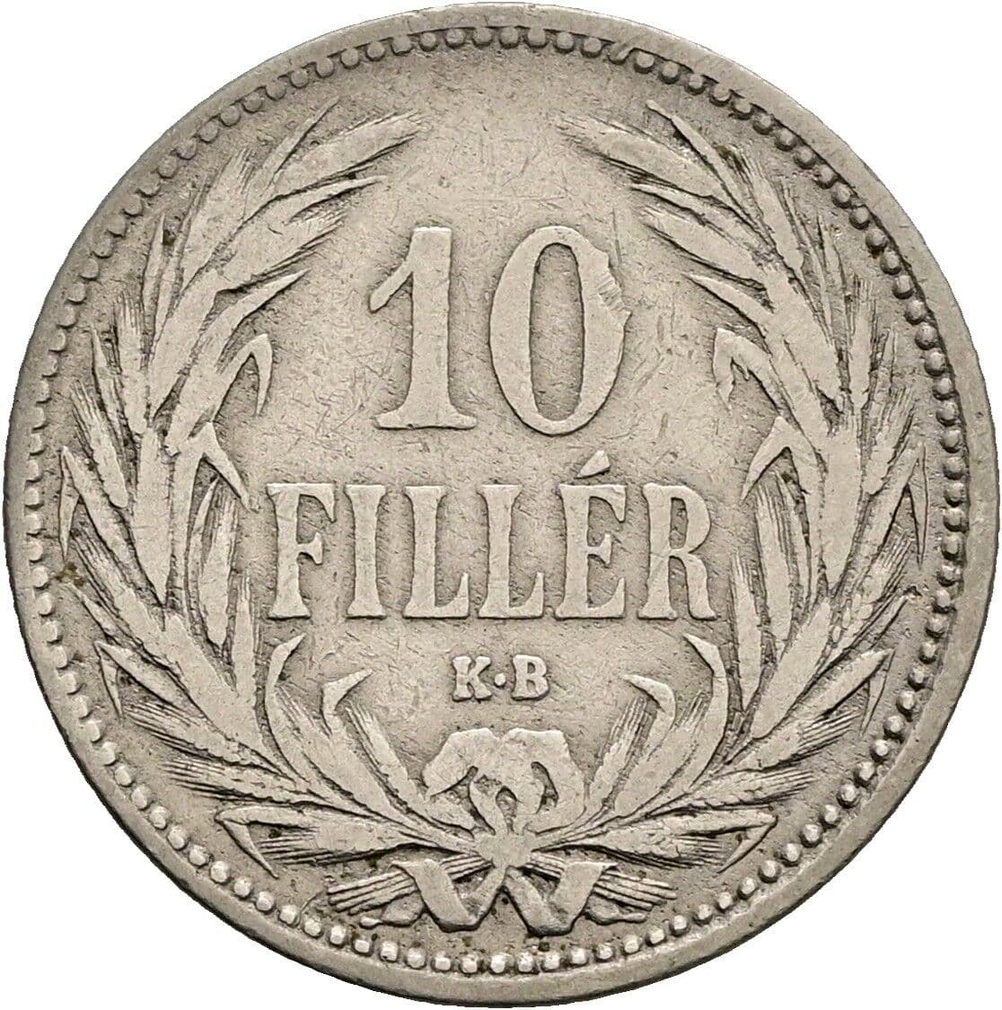 10 Filler Franz Joseph I. 1848-1916 1892 KB, Kremnitz – Vorderseite