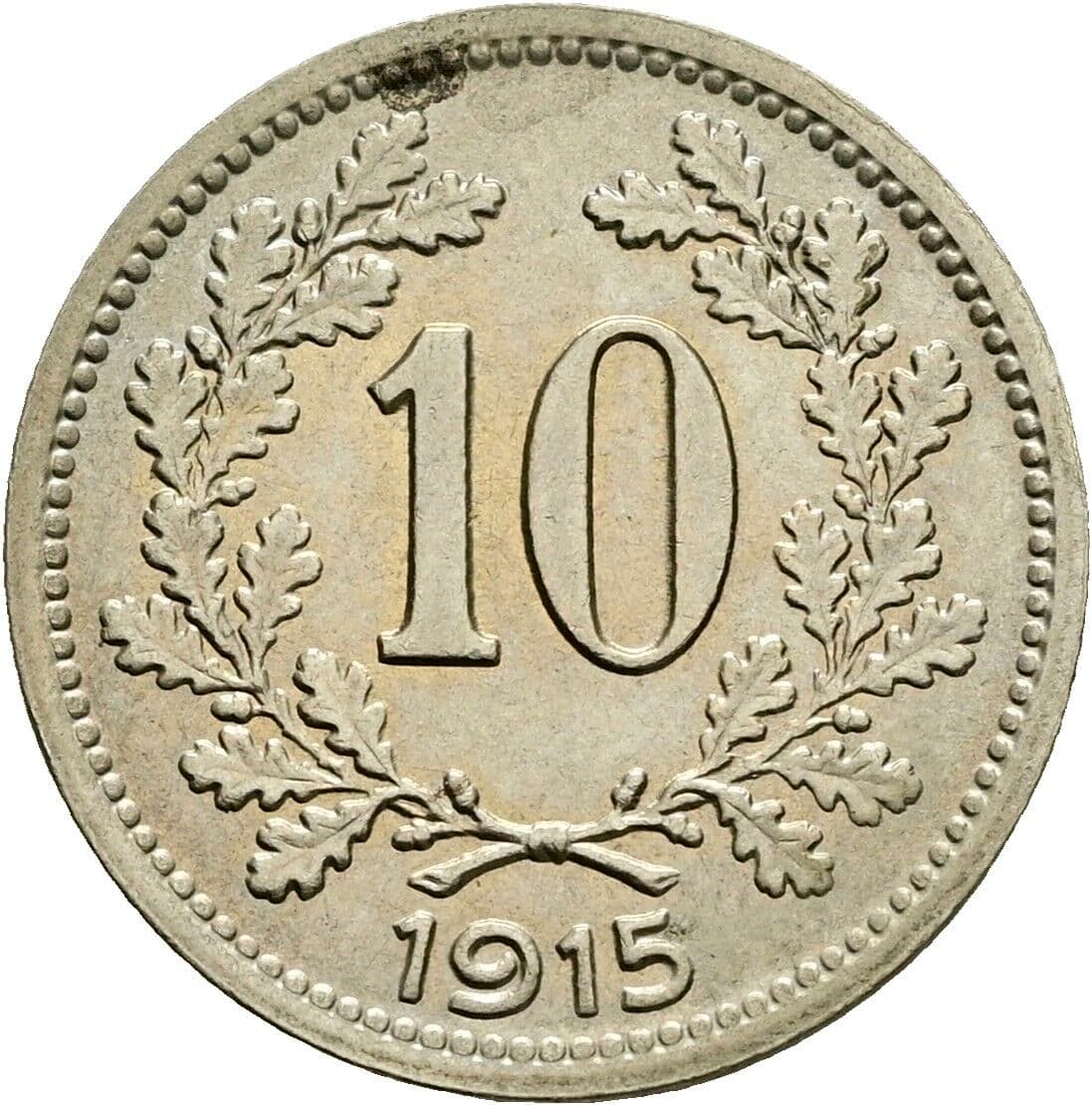 10 Heller Franz Joseph I. 1848-1916 1915 – Vorderseite