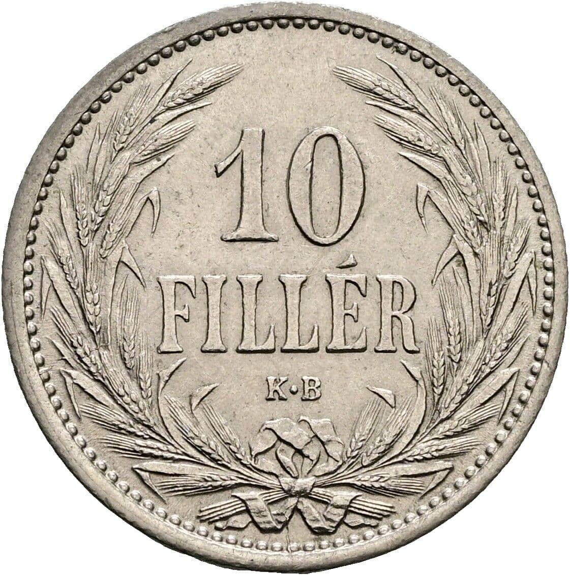 10 Filler Franz Joseph I. 1848-1916 1909 KB, Kremnitz – Vorderseite