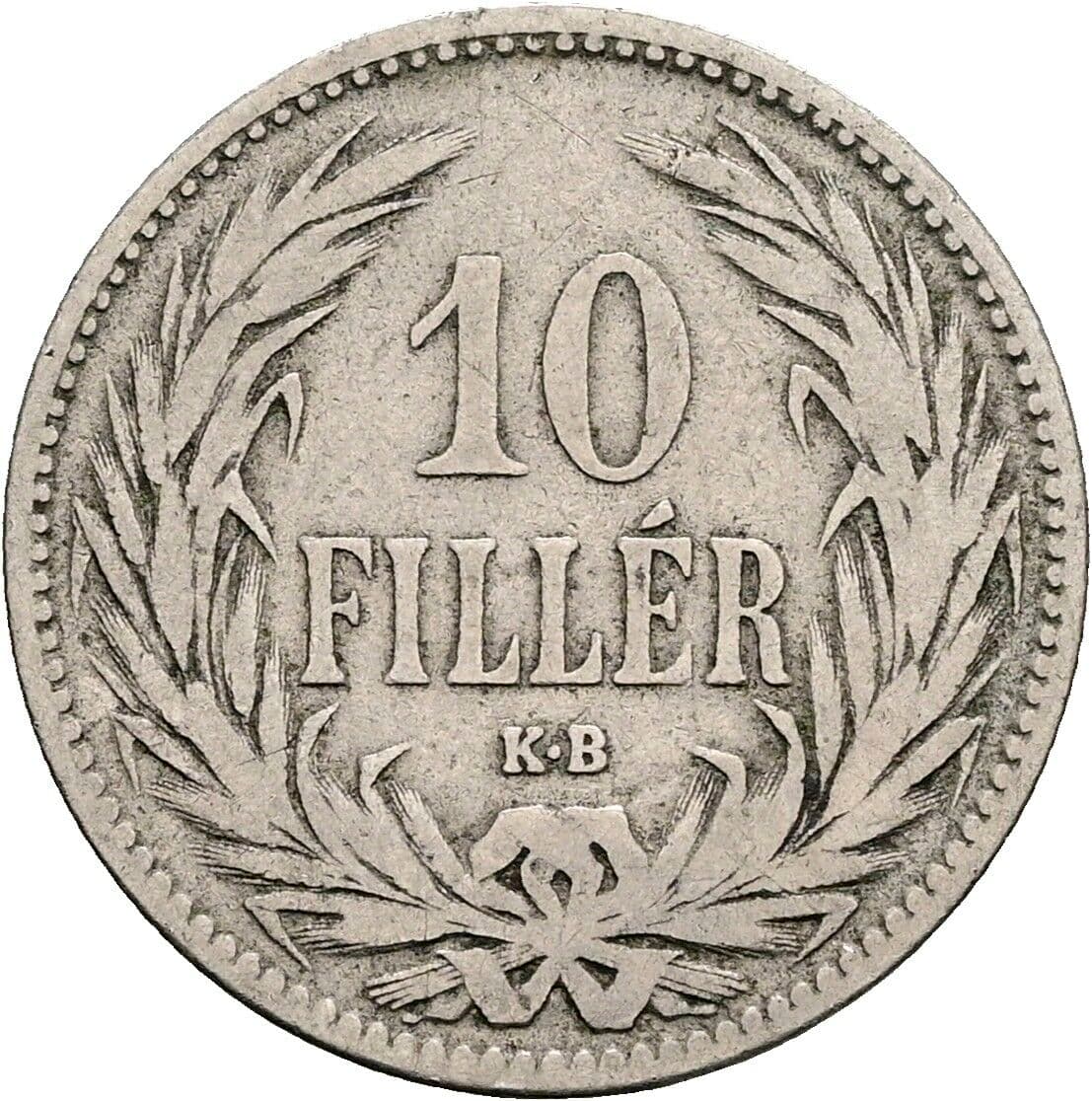 10 Filler Franz Joseph I. 1848-1916 1892 KB, Kremnitz – Vorderseite