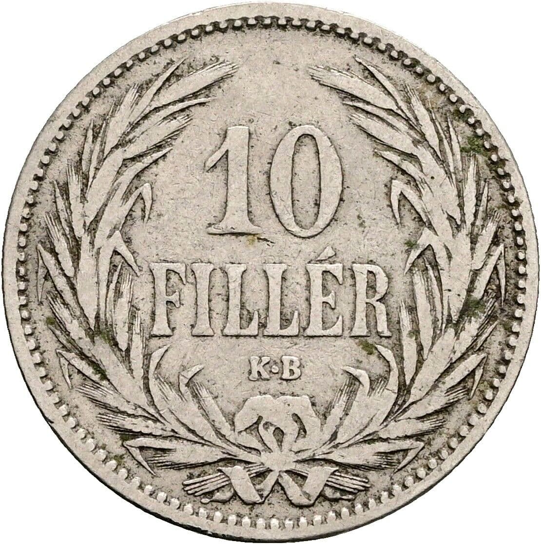 10 Filler Franz Joseph I. 1848-1916 1892 KB, Kremnitz – Vorderseite